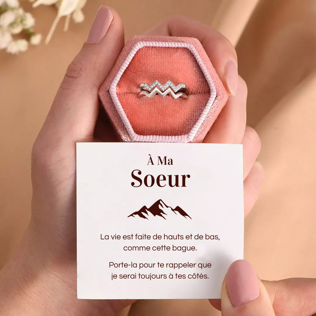 Bague Ajustable - À ma soeur - Je serai toujours à tes côtés