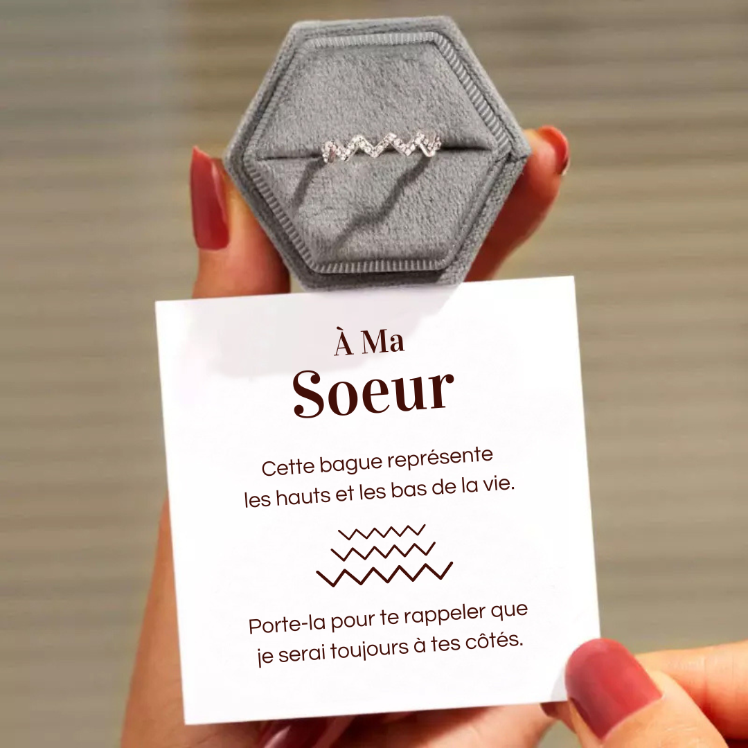 Bague Ajustable - À ma soeur - Je serai toujours à tes côtés (Edition limitée)